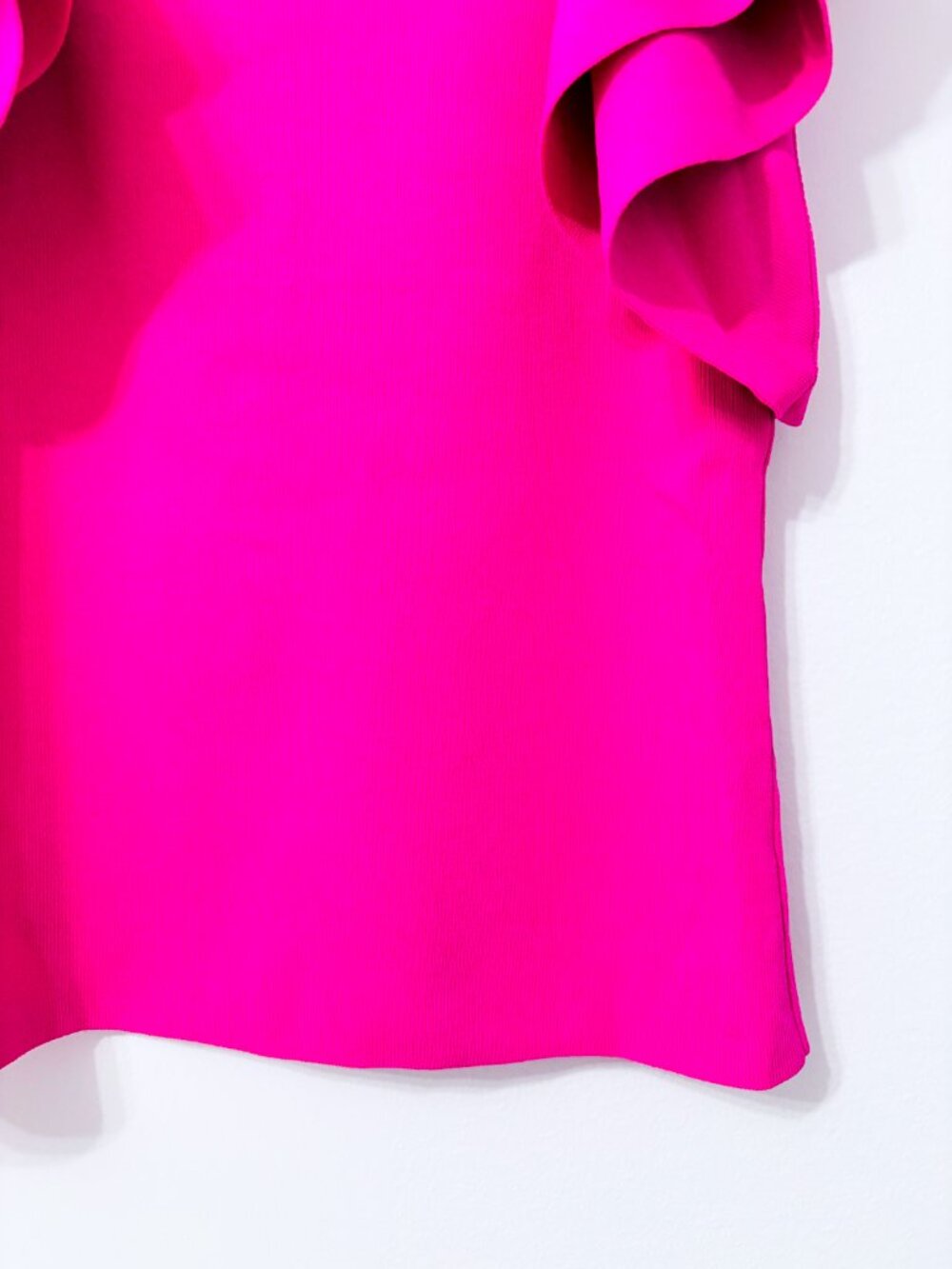 I.N.C. INTERNATIONAL CONCEPTS Pink Ribbed Ruffle Sleeve Knit Top Small - Picture 5 of 8